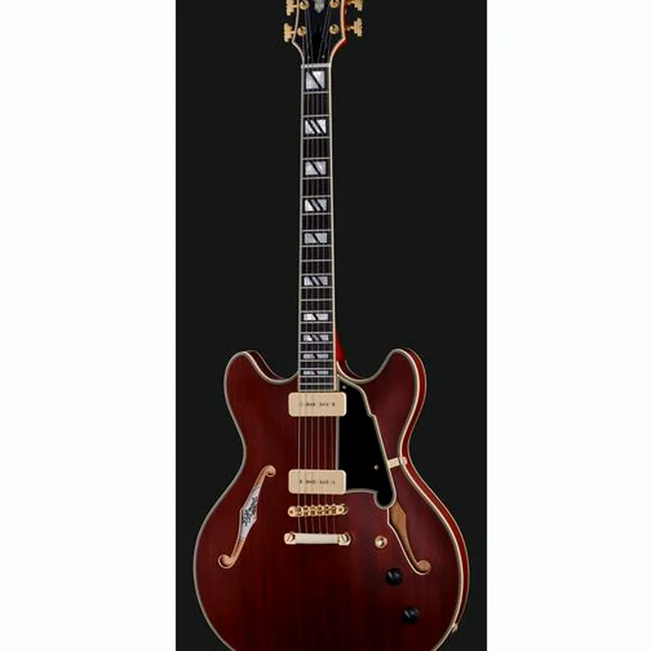 DAngelico Deluxe DC Satin Trans Wine