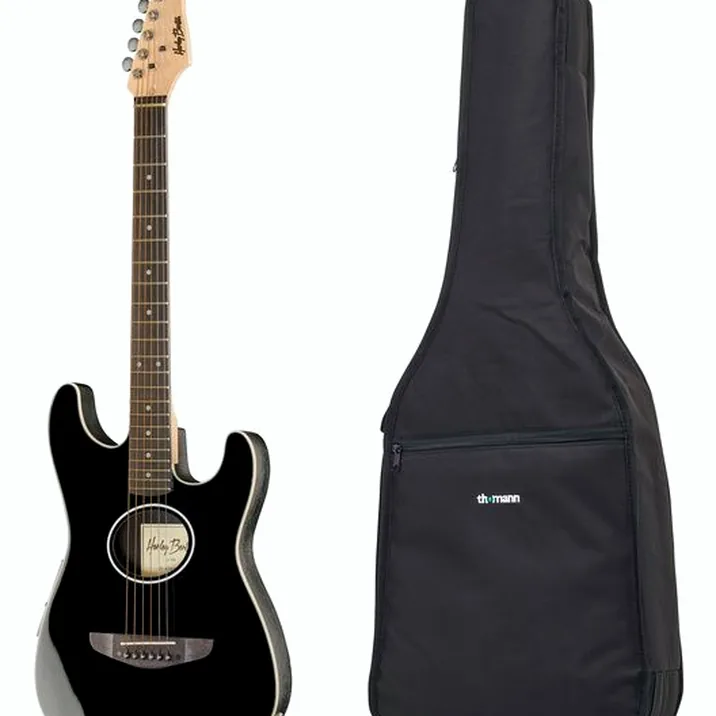 Harley Benton ST-Acoustic Black w/Bag