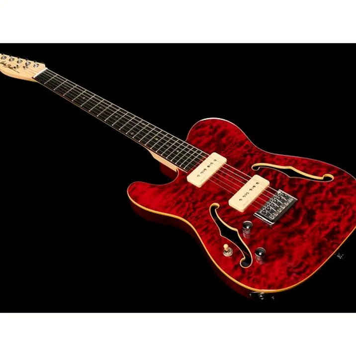 Harley Benton TE-90QM LH Trans Red