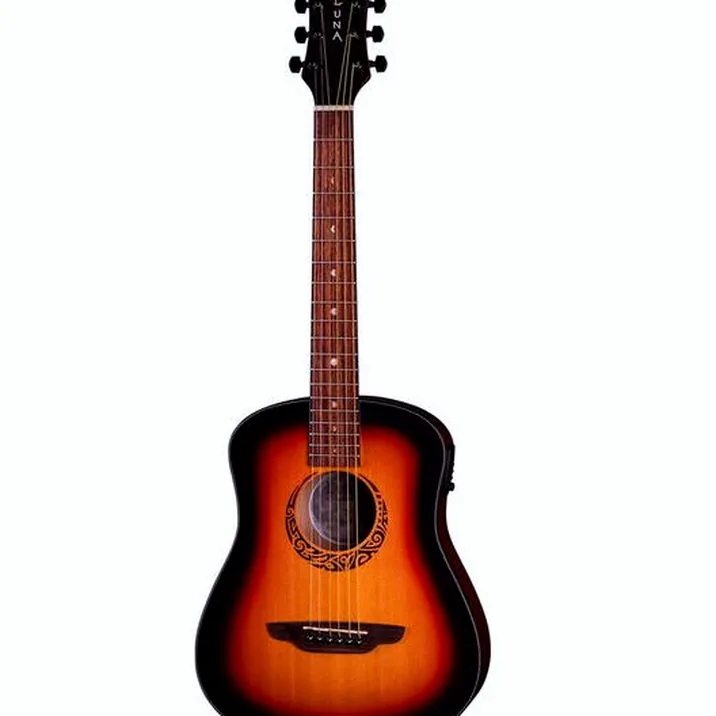Luna Guitars Safari Tribal Travel A/E LH